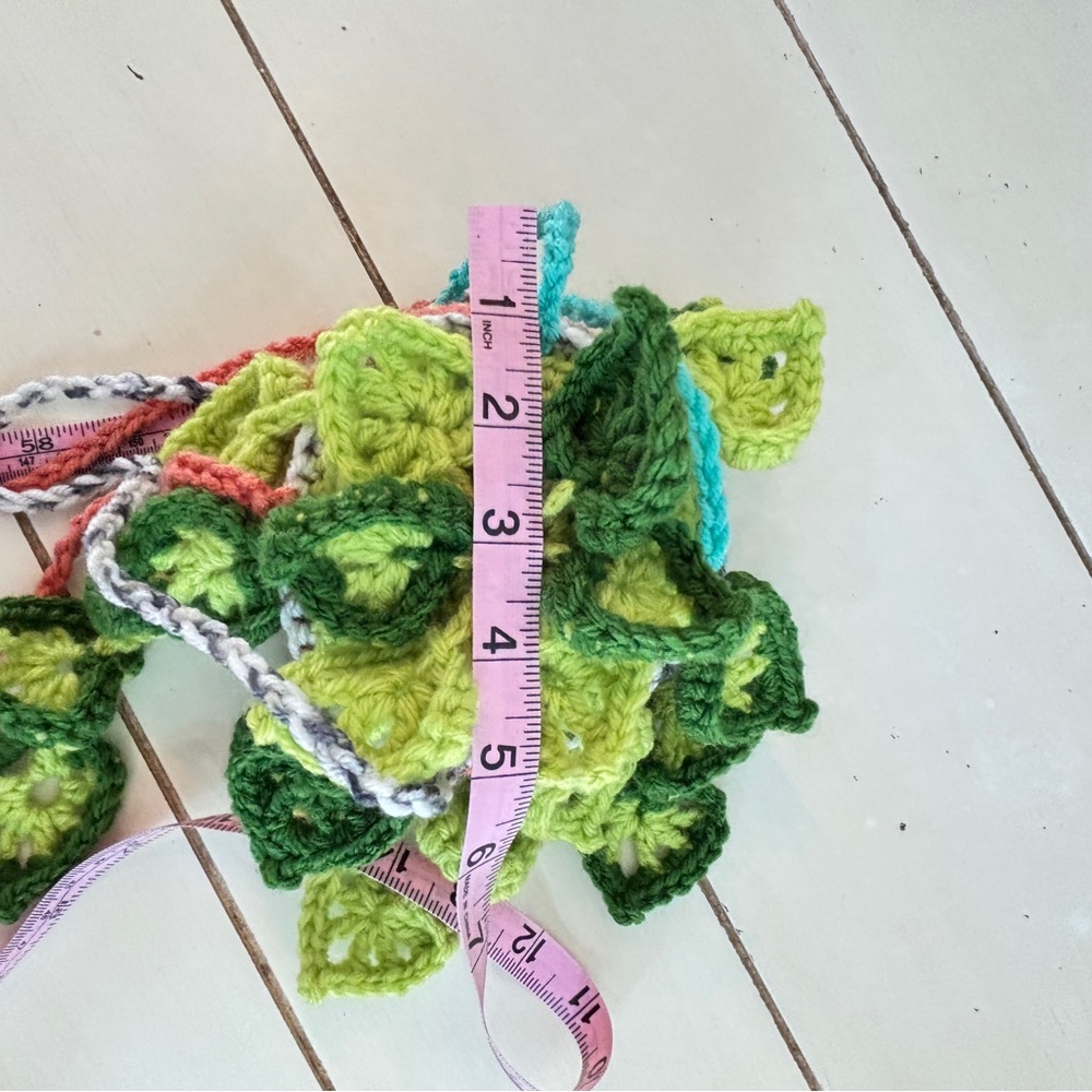 Crochet Hanging Artificial Plant Green Multicolor Monstera Boho Home Decor - Picture 9 of 11